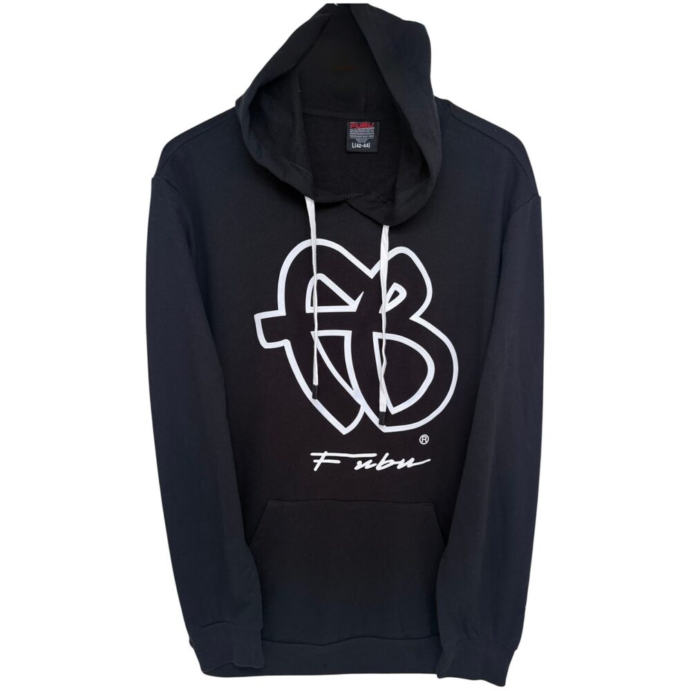 FUBU Hoodie Mens L Black White Hip Hop